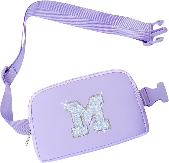 COSHAYSOO Purple Belt Bag Crossbody Initial Fanny Waist Pack Travel Birthday Graduation Christmas... | Amazon (US)
