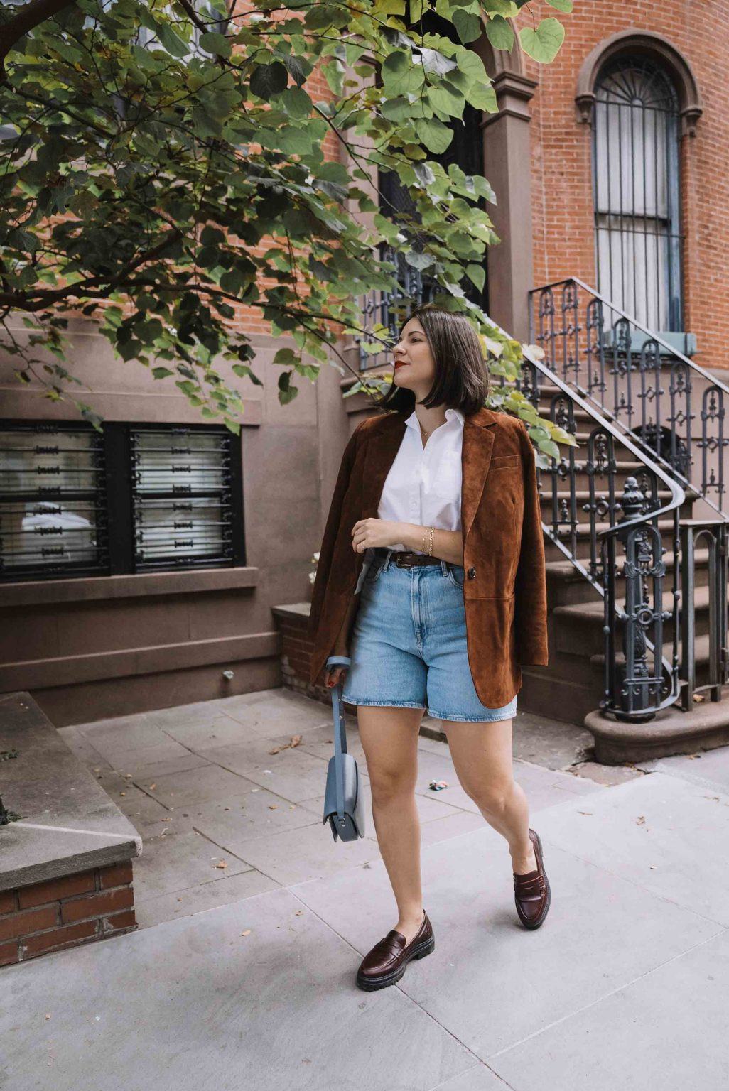 Madewell fall sale happening now. Several great leather and suede jackets are 30% off including the Kline Blazer. Suede blazer, denim shorts, loafers 

 #LTKxMadewell #LTKSaleAlert #LTKStyleTip
