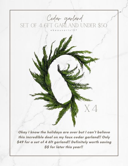 Incredible deal on my 6’ cedar garland!! Only $49 for a set of 4!!

#LTKSeasonal #LTKSale #LTKsalealert

#LTKFind #LTKunder50 #LTKhome