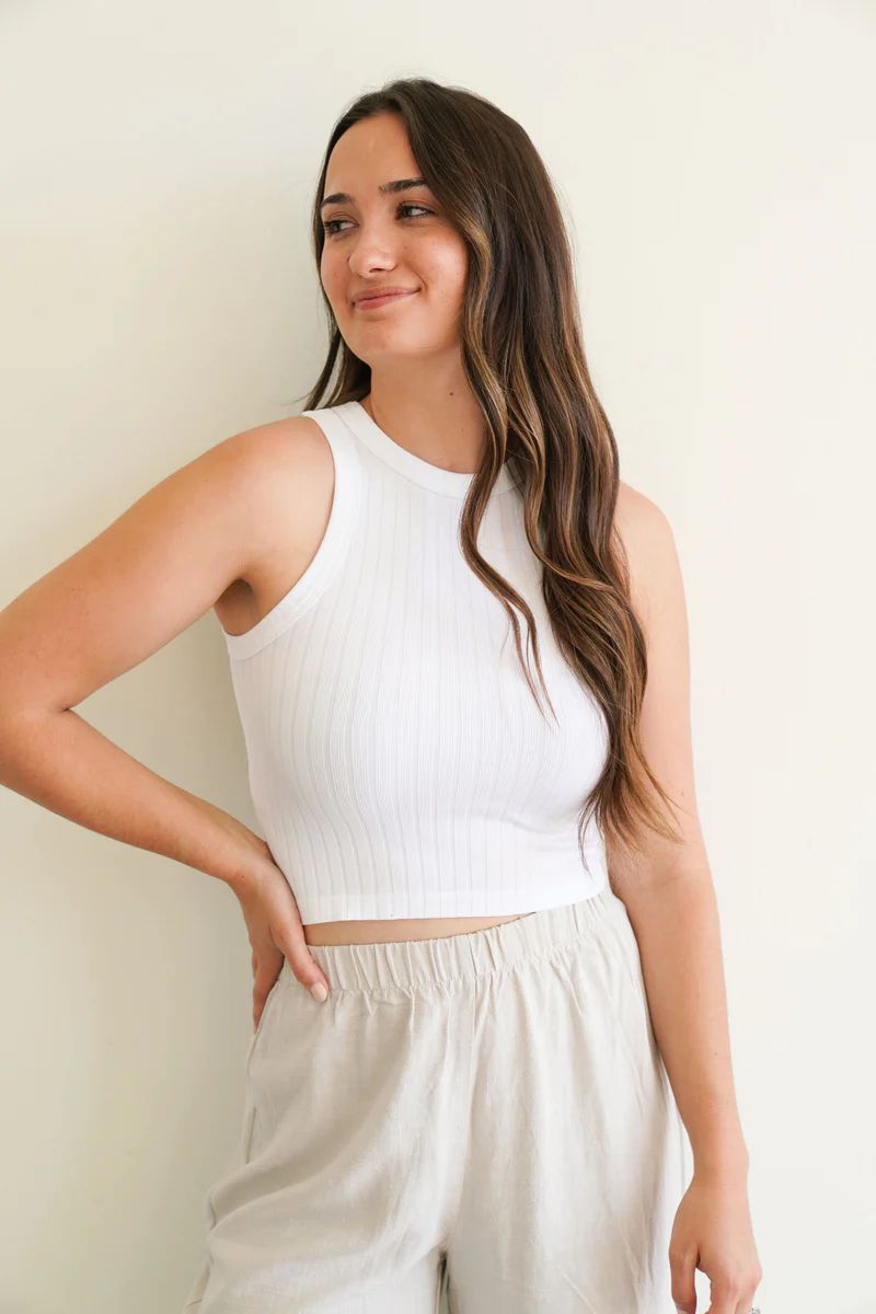 Essential Ribbed Racer Tank | Carly Jean Los Angeles