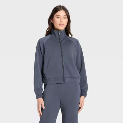Women's Airy Sleek Full Zip Jacket - All In Motion™ Navy Blue L | Target