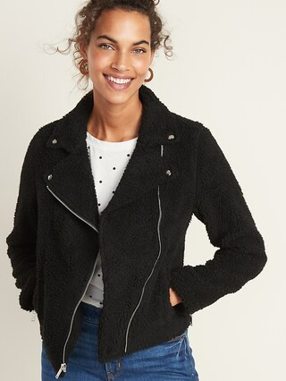 Sherpa Moto Jacket for Women | Old Navy (US)
