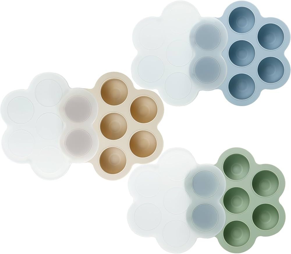 PandaEar 3 Pack Baby Food Freezer Tray with Lids, Silicone Baby Food Storage Container for Homema... | Amazon (US)