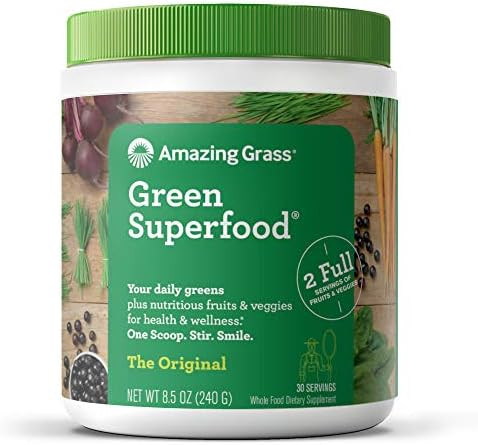 Amazing Grass Green Superfood: Super Greens Powder with Spirulina, Chlorella, Digestive Enzymes &... | Amazon (US)