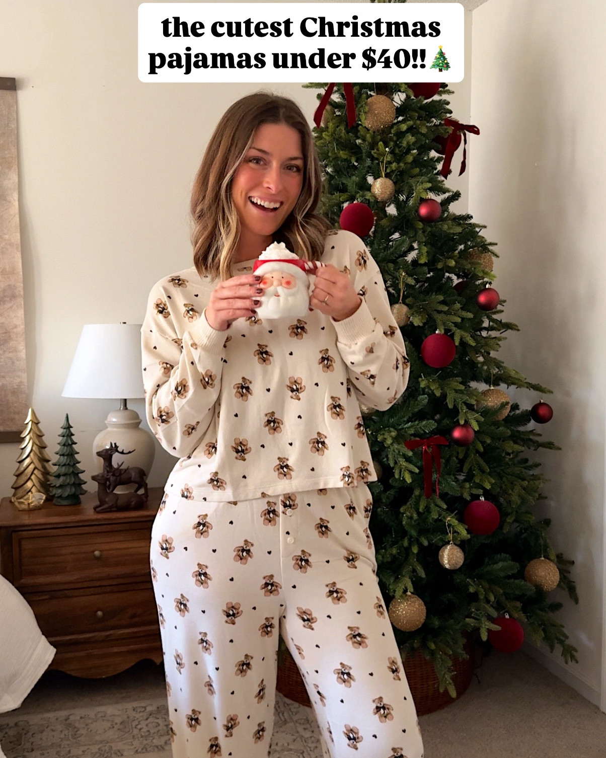 These pajamas are sooo adorable!!! I love the bear with the brown scarf.. it’s so cute! 🐻🤎

Also these are insanely soft! I’m
Wearing a size medium in this set and I’m usually between a 6-8 in jeans! The waist band is stretchy so they don’t feel tight at all! 

Plus this pajama set is on sale too 🤩

#LTKHoliday #LTKSeasonal #LTKFindsUnder50