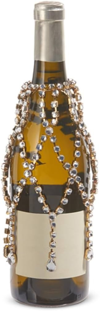 Raz Imports Woven Jeweled Wine Bottle Veil, 7-inch Height, Gold, Metal and Plastic, Christmas, Ho... | Amazon (US)