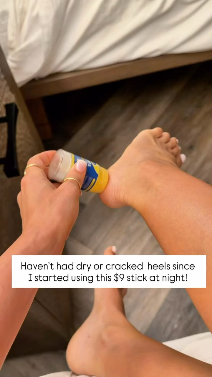 I put this stick on my heel every night and morning and they are incredibly smooth, no longer dry or cracked. If your feet are currently dry or cracked, I will also link this exfoliation spray that can help get the dead skin off. Then, go in with this stick. I rarely have to use the spray anymore and just use the stick in am/pm.

#LTKmorningroutine #LTKselfcare #LTKBeauty