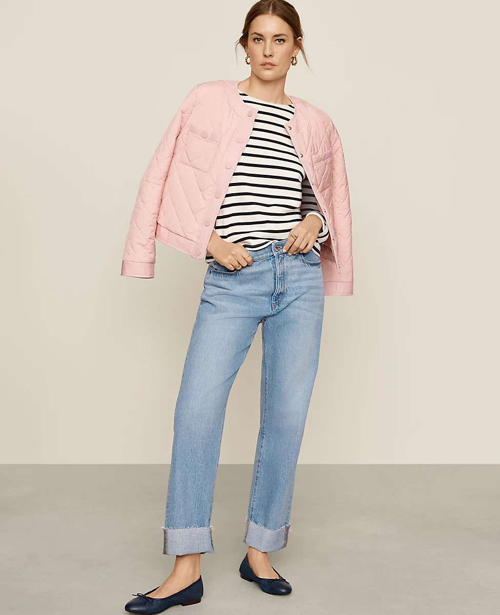 Petite AT Weekend Quilted Framed Jacket | Ann Taylor (US)