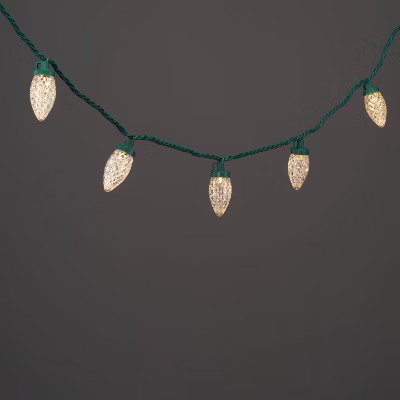 25ct LED C9 Faceted Christmas String Lights with Green Wire - Wondershop™ | Target