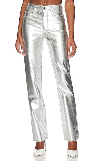 Faux Leather Good Icon Straight in Silver Metallic005 | Revolve Clothing (Global)