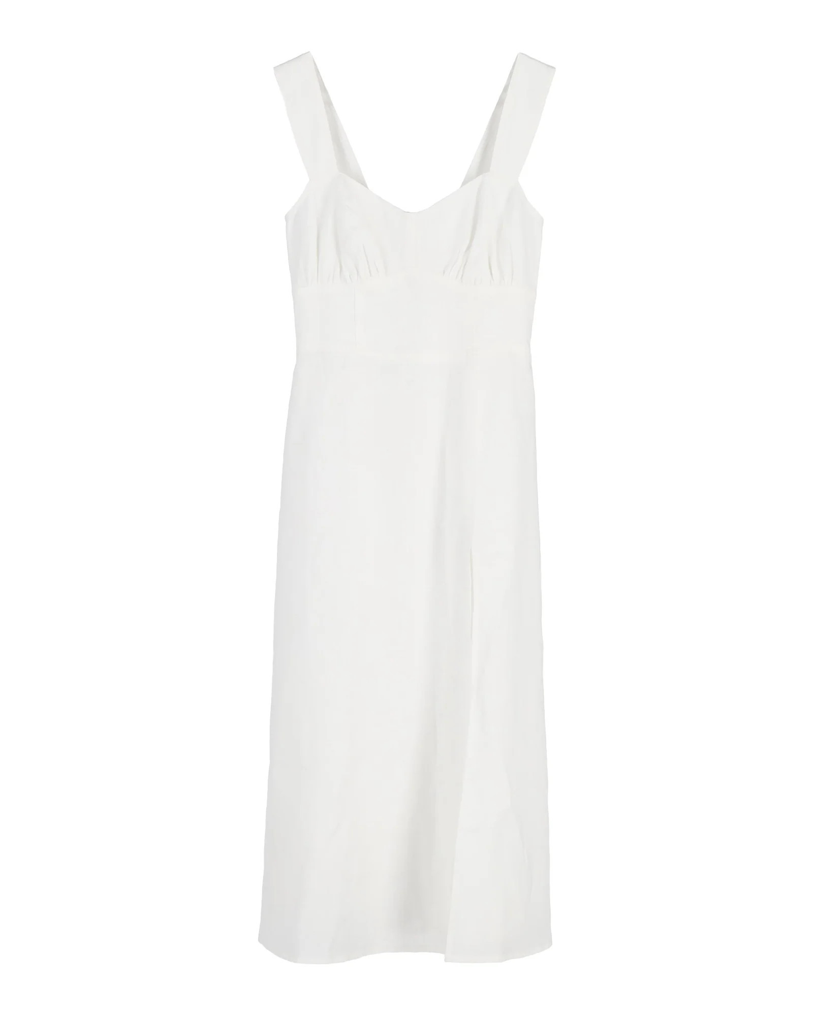 Reformation Seaside Midi Dress in White Linen | Shop Simon