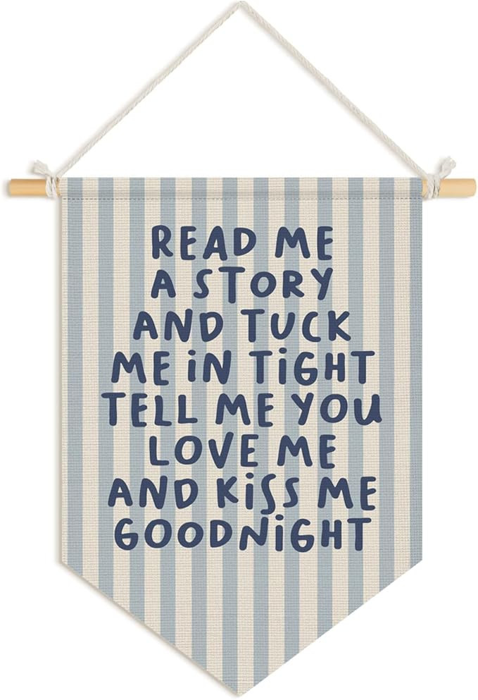 Wheatwin Kids Bedroom Decor, Read Me a Story and Kiss Me Good Night Wall Hanging Pennant Flag Ban... | Amazon (US)