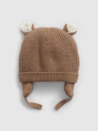 Baby Sherpa-Lined Bear Beanie | Gap (US)