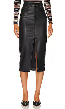 HEARTLOOM Jae Faux Leather Skirt in Black from Revolve.com | Revolve Clothing (Global)