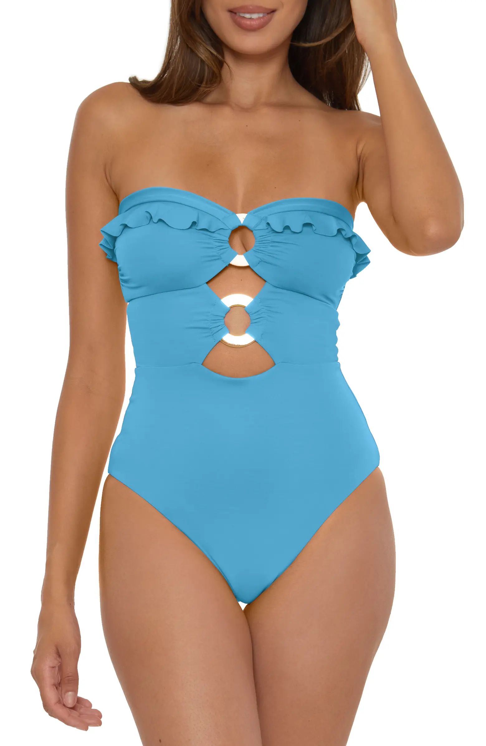 Soluna Ruffle Strappy One-PIece Swimsuit | Nordstrom | Nordstrom