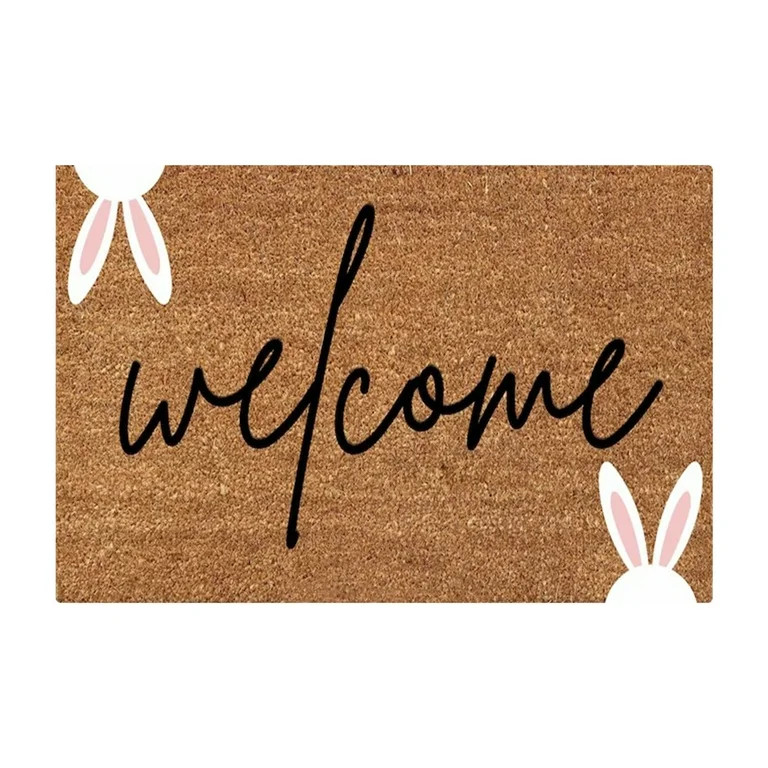 Fasiaou Easter-Welcome-Doormat Outdoor-Entrance Colorful-Easter-Eggs Faux-Coir Entryway-Rug-Sprin... | Walmart (US)