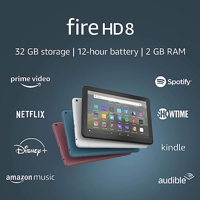Fire HD 8 tablet, 8" HD display, 32 GB, latest model (2020 release), designed for portable entert... | Amazon (US)