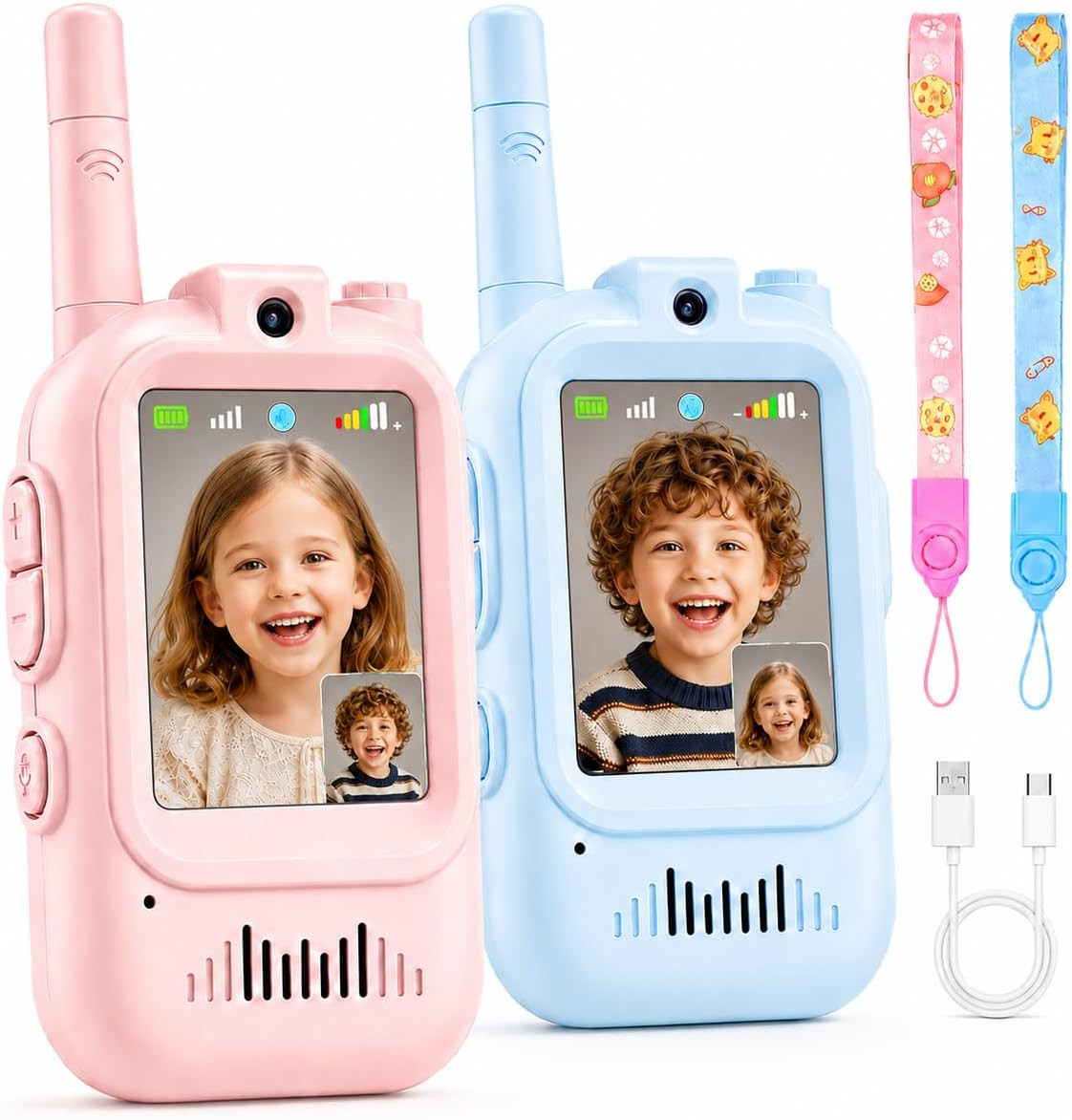 Video Walkie Talkies for Kids, 2 Pack Rechargeable with Screen | Amazon (US)