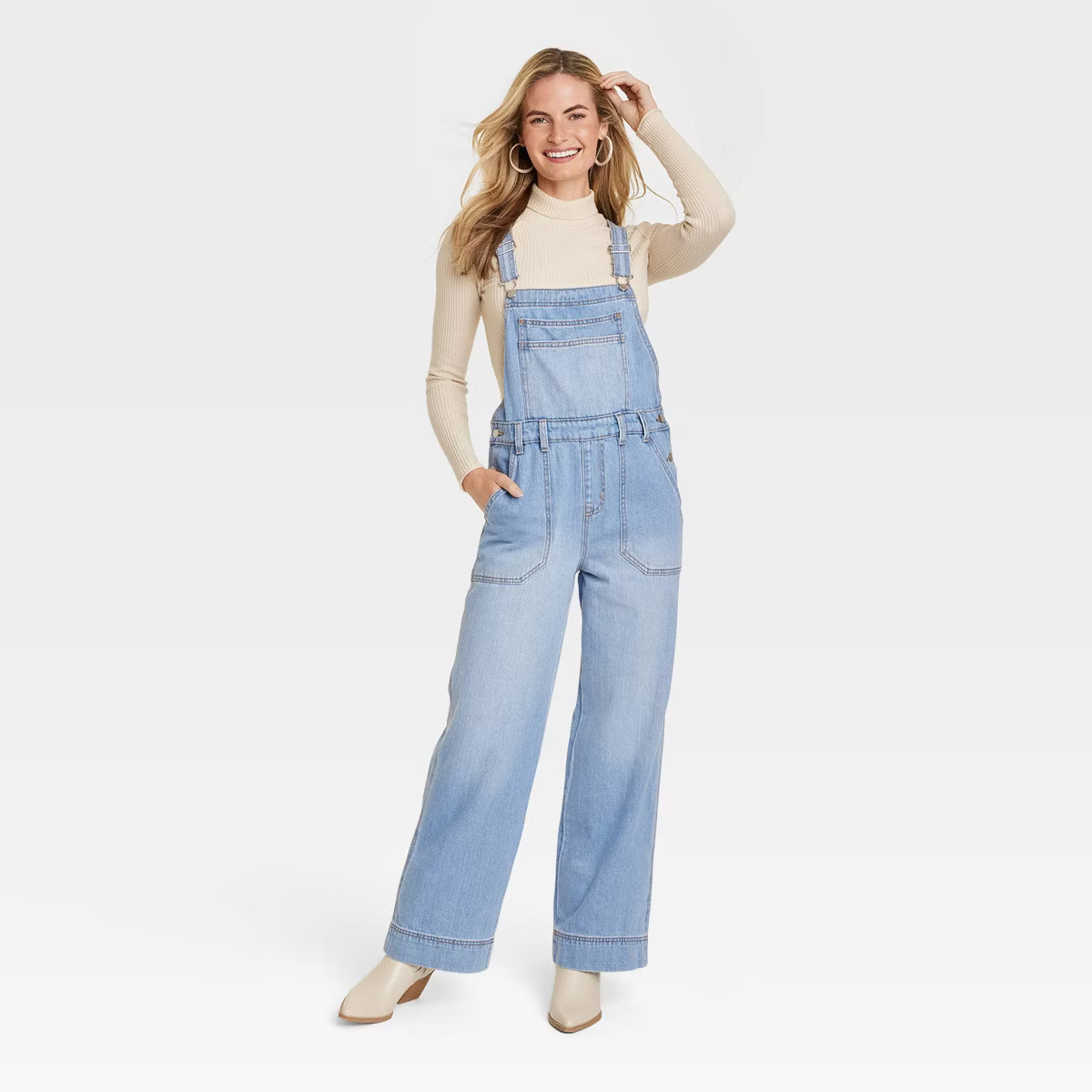 Women's Wide Leg Denim Overalls - Universal Thread™ Light Wash | Target