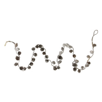 Northlight 5.75' x 2" Unlit Silver Artificial Glittered Pine Cone Christmas Garland | Target