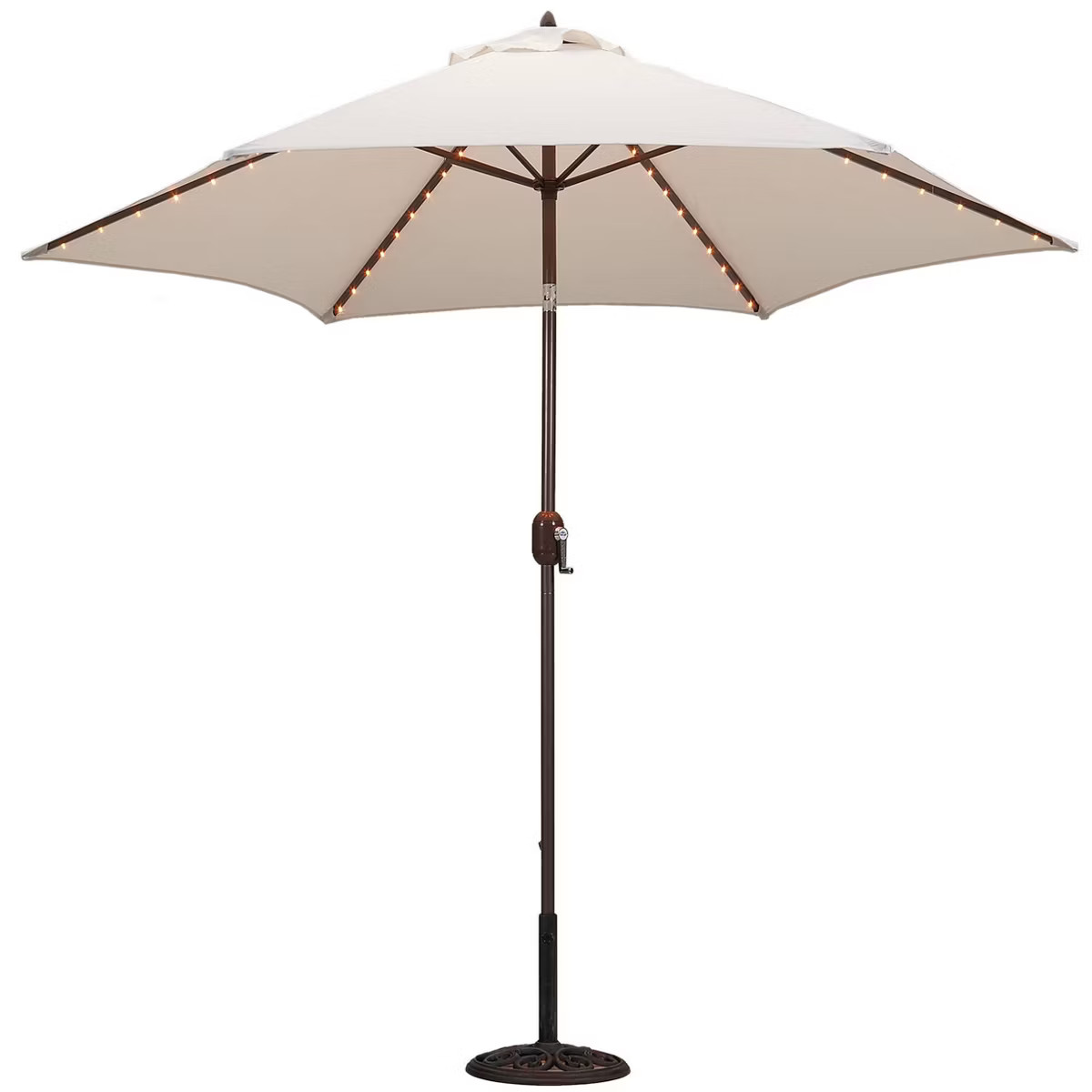 Tropishade 9' Round Lighted Patio Umbrella Cream | Target