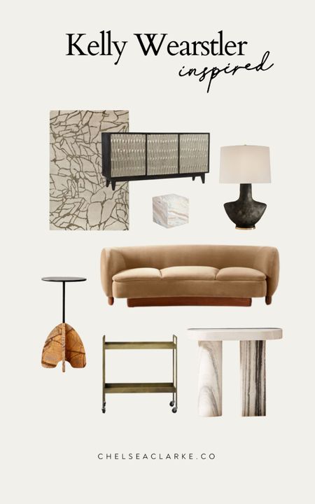 Modern yet vintage home decor inspired by interior designer Kelly Wearstler. Mid century modern hole decor, velvet couch, marble table, credenza, marble accents, bar cart, antique style bar cart, retro style.

#LTKfamily #LTKhome #LTKxTarget