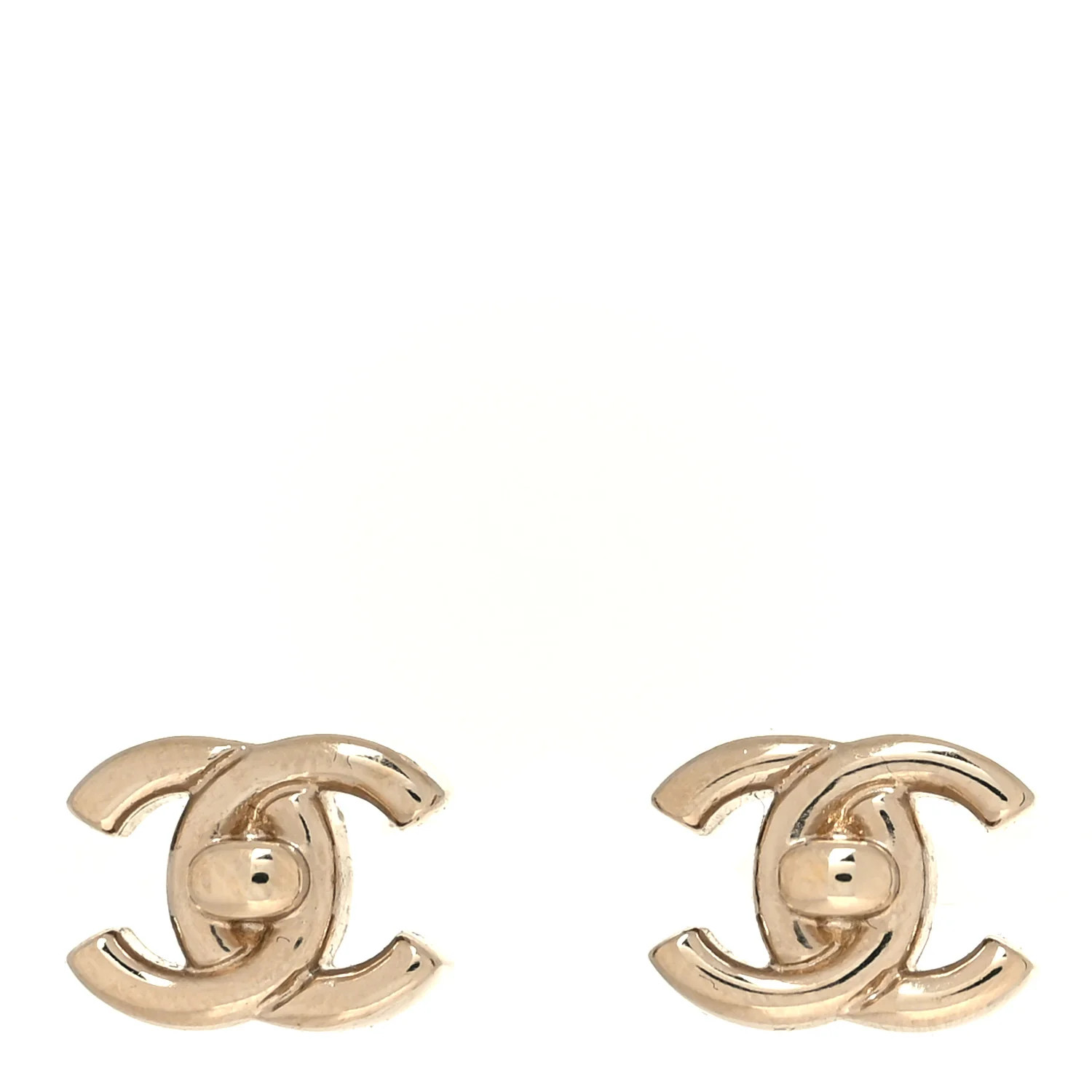 Metal CC Turnlock Earrings Gold | FASHIONPHILE (US)