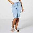 DG2 by Diane Gilman New Classic Stretch Denim Bermuda Short - Blue - Size Petite 16 | HSN