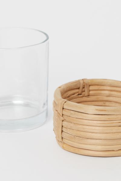 Glass/Rattan Tea Light Holder | H&M (US)