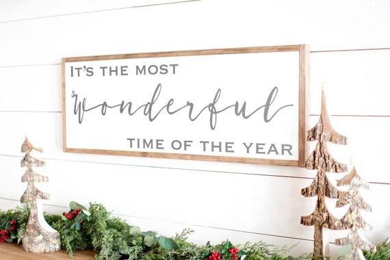 Its the Most Wonderful Time of the Year Sign | Christmas Wood Sign | Wood Christmas Sign| Framed ... | Etsy (US)