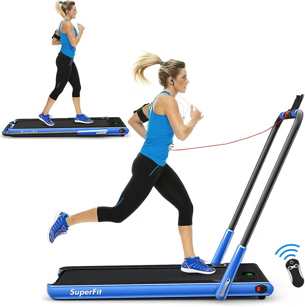Goplus 2 in 1 Folding Treadmill, 2.25HP Under Desk Electric Superfit Treadmill, Installation-Free... | Amazon (US)