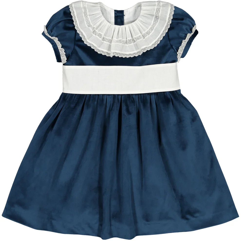 Sal and Pimenta Navy Velvet Dress | JoJo Mommy