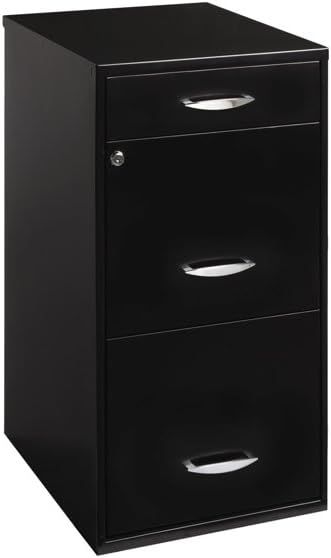 Filing Cabinet 18" W, 3-Drawer Organizer File, Black | Amazon (US)