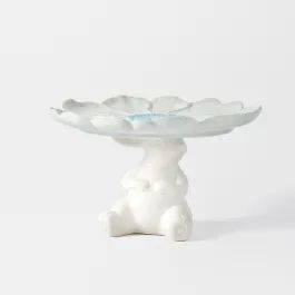 E DINNING_Daisy w Bunny Cake Stand / White/Blue | Bed Bath N' Table