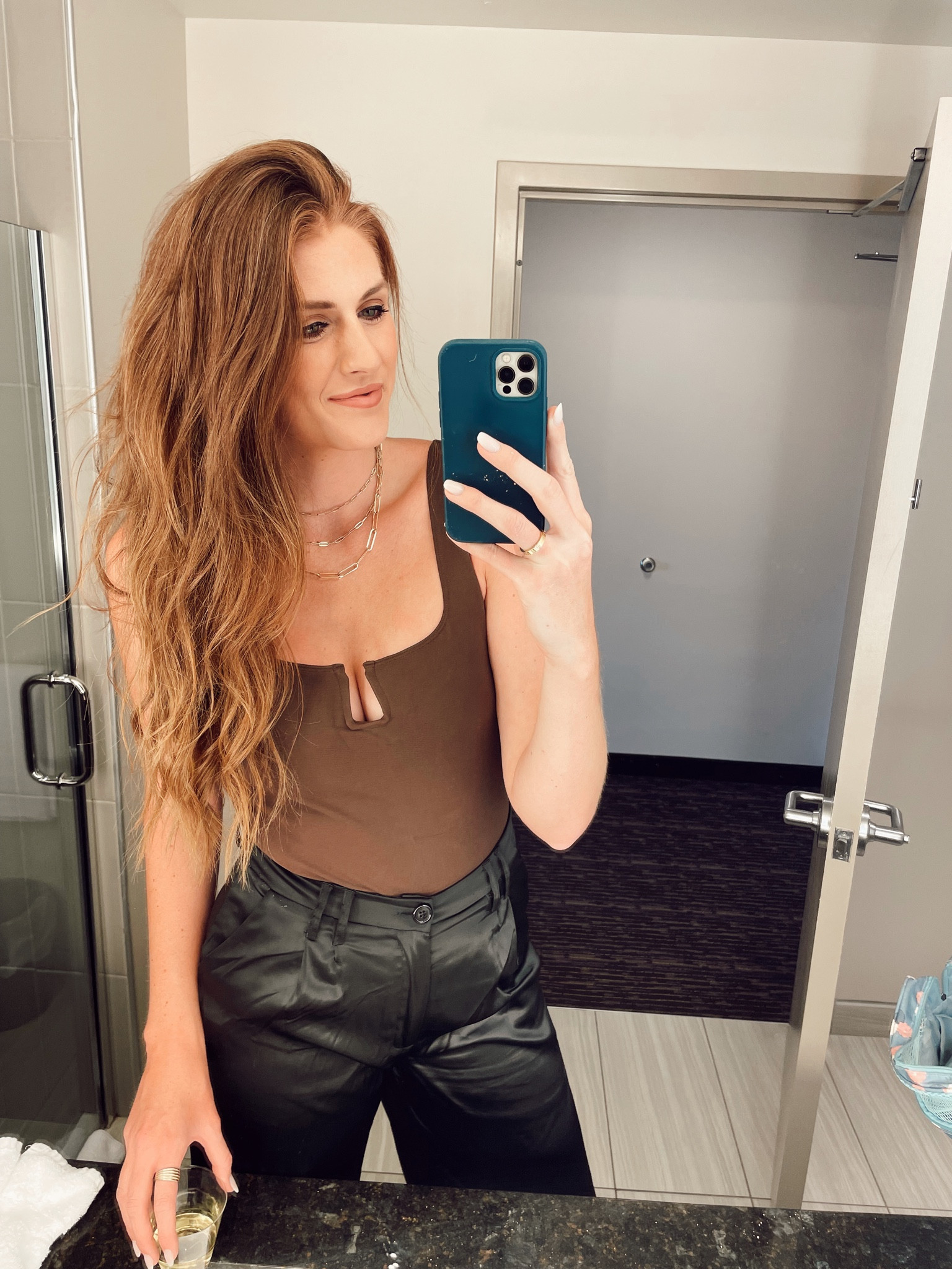 Abercrombie bodysuits / long torso bodysuits / tall girl bodysuits / satin pants / brown bodysuit 

#LTKunder50 #LTKsalealert #LTKSale