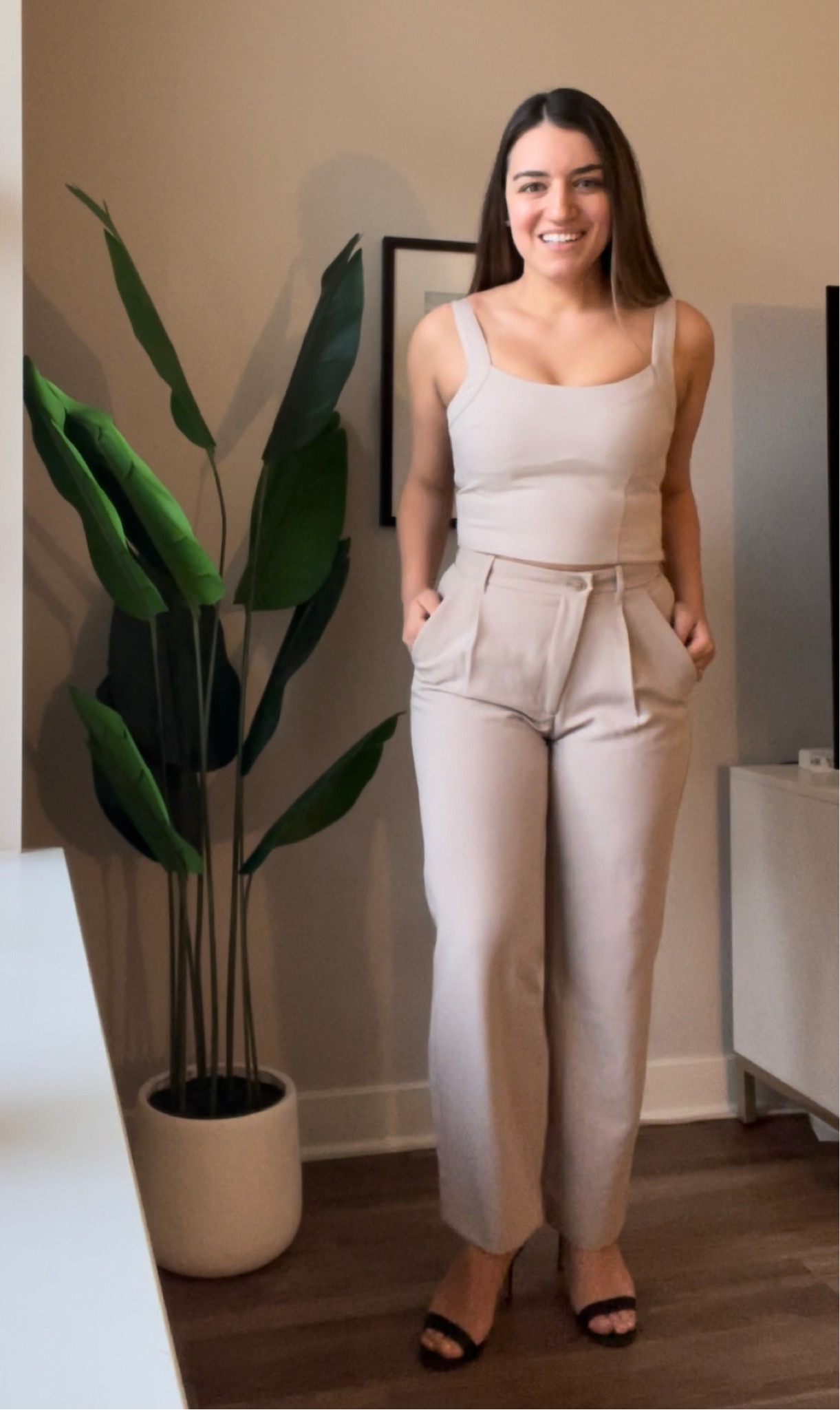 I’m 5’4”, weigh in the low 140’s and am wearing the top in size small and bottoms in size 4 short. Color is “taupe”.

#LTKFind #LTKstyletip #LTKcurves