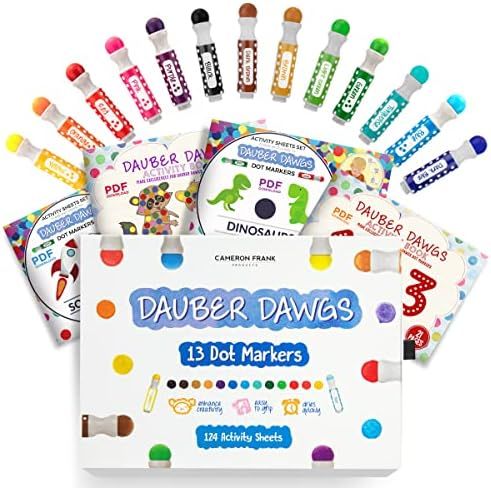 Washable Dot Markers 13 Pack With 121 Activity Sheets For Kids, Gift Set With Toddler Art Activit... | Amazon (US)