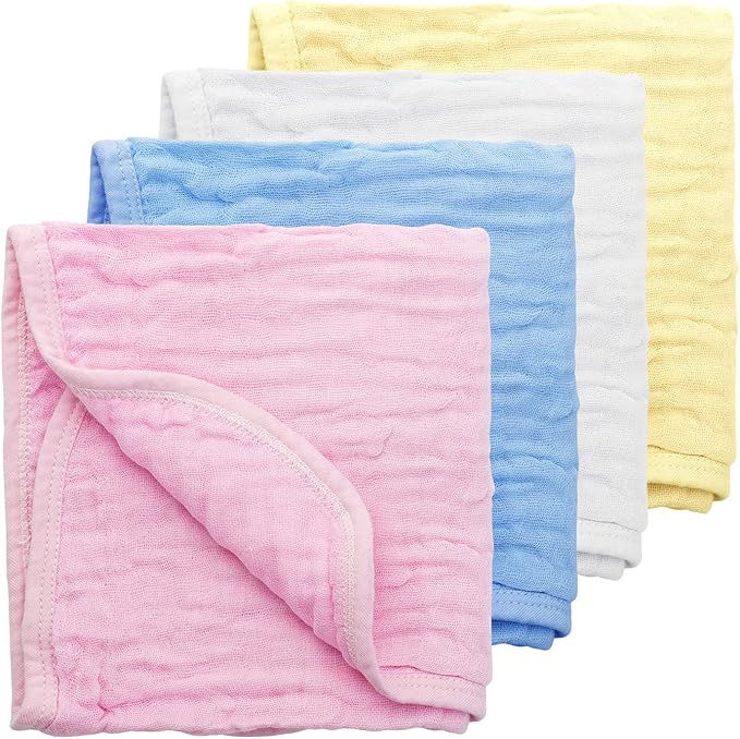 Mr. Pen- Muslin Burp Cloths, 4 Pack, Large, 20” x 11.5”, Colorful Burp Cloths Baby Girl, Burp... | Amazon (US)