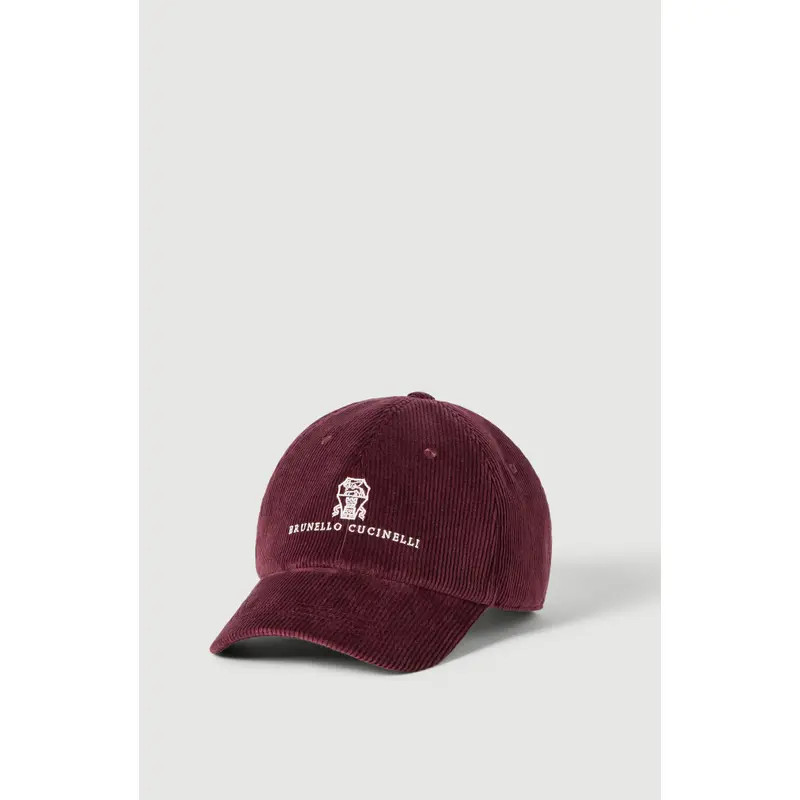 Brunello Cucinelli Comfort cotton and cashmere corduroy baseball cap with embroidered logo in Blue at Nordstrom, Size X-Large | Nordstrom