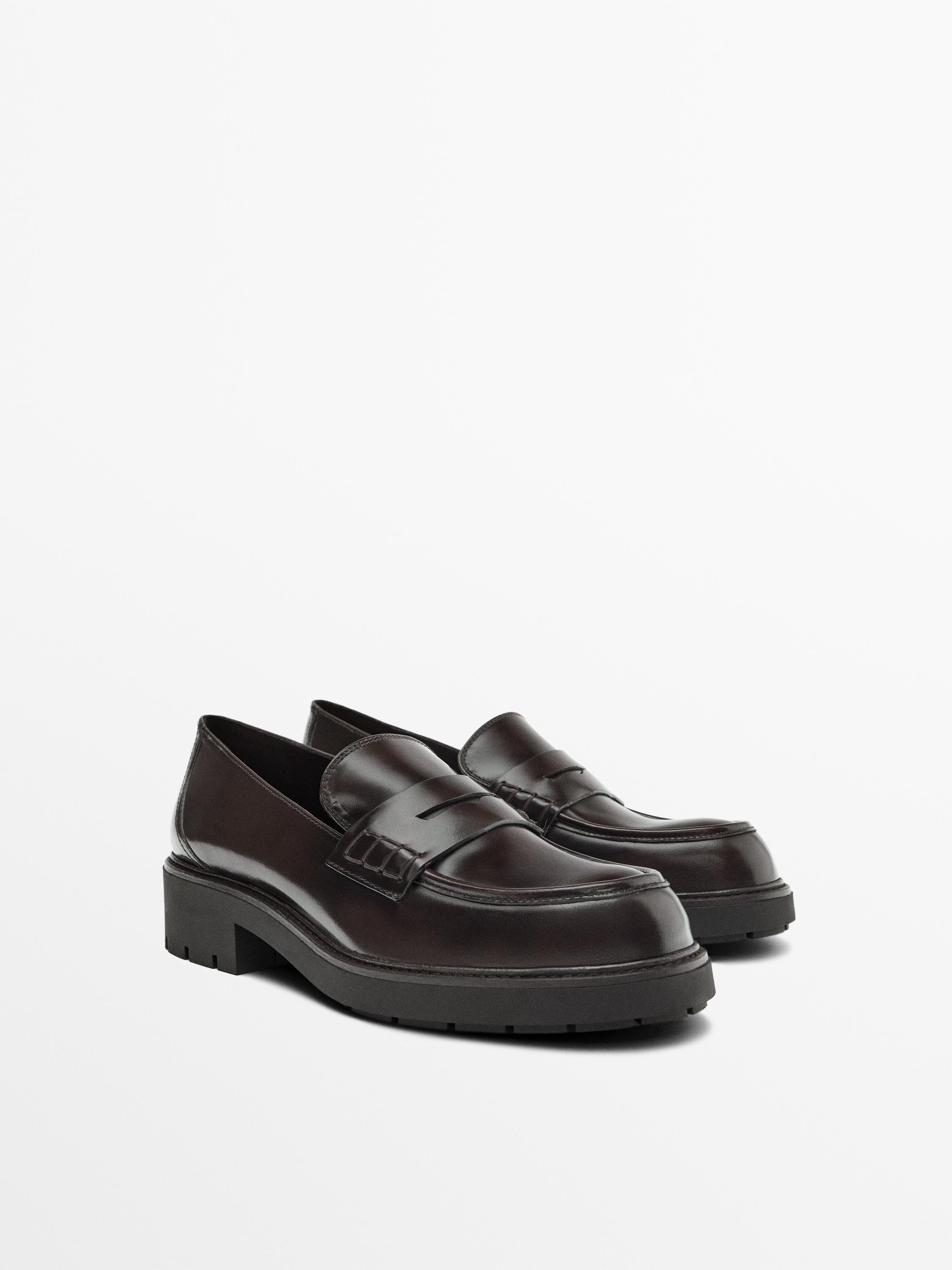 Track sole penny loafers | Massimo Dutti UK