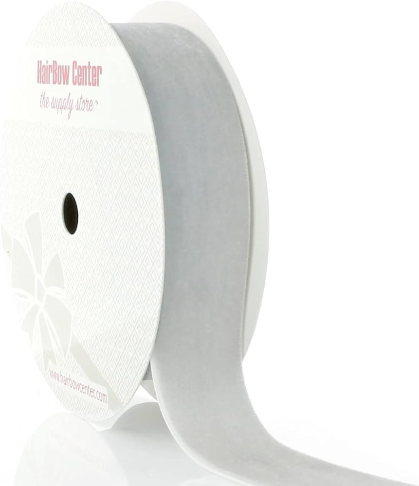 HBC 1" Velvet Ribbon 009 Silver - 5 Yards | Amazon (US)
