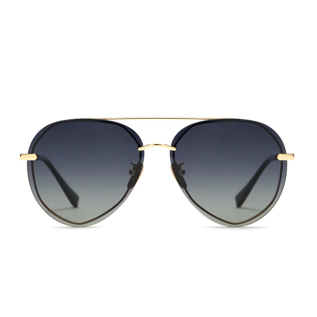 COLOR: gold, black   grey gradient polarized sunglasses | DIFF Eyewear