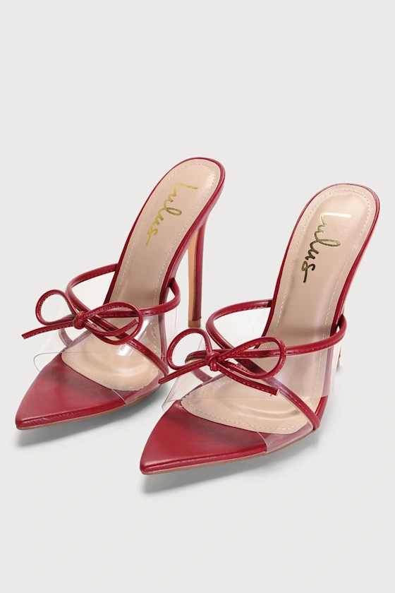 Haxy Red Vinyl Pointed-Toe High Heel Sandals | Lulus (US)