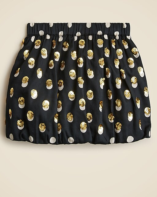Girls' bubble skirt in sequin-dot cotton sateen | J. Crew US