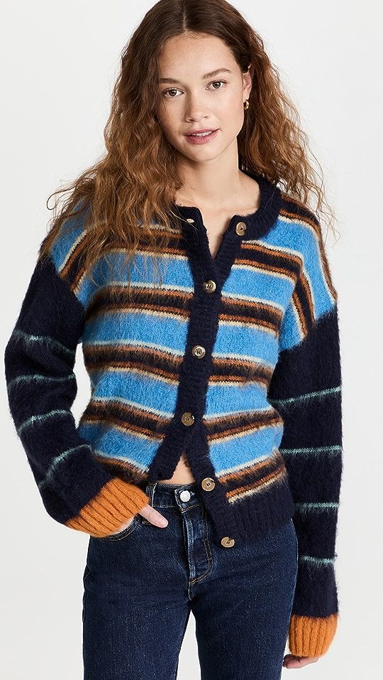 Stine Goya Ash, 1344 Stripes Fluffy Knit Cardigan | SHOPBOP | Shopbop