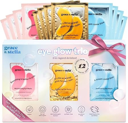 grace & stella Under Eye Patches (12 pairs) Eye Masks for Puffy Eyes and Dark Circles - Stocking ... | Amazon (US)