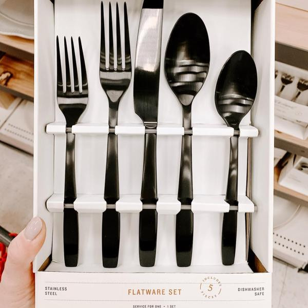 5pc Flatware Set Matte Black - Hearth & Hand™ with Magnolia | Target
