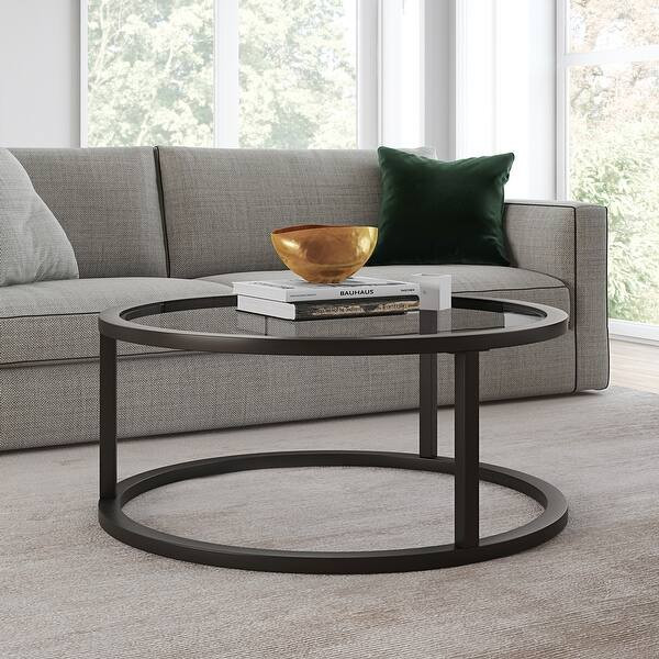 Silver Orchid Stossel Round Metal Coffee Table - Blackened Bronze | Bed Bath & Beyond