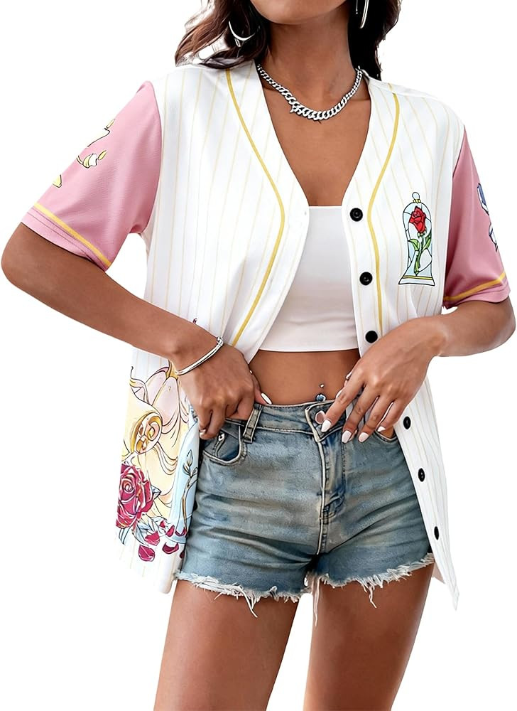 Magic Kingdom Shirt Women Princess Baseball Jersey Magical Castle Graphic Tees Family Vacation Tr... | Amazon (US)
