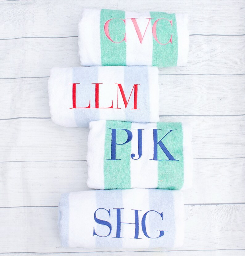 Striped Monogram Beach Towel Monogrammed Cabana Towel Girls | Etsy | Etsy (US)